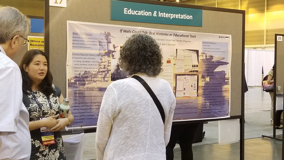 NYCcollaborator's tweet photo. #NYC museums in the #AAM2019 house! @NYHistory won an award for it's citizenship program, @IntrepidMuseum educator Jen Elliot presenting on teacher #professionaldevelopment and #oralhistory https://t.co/AYSZqAjG0B