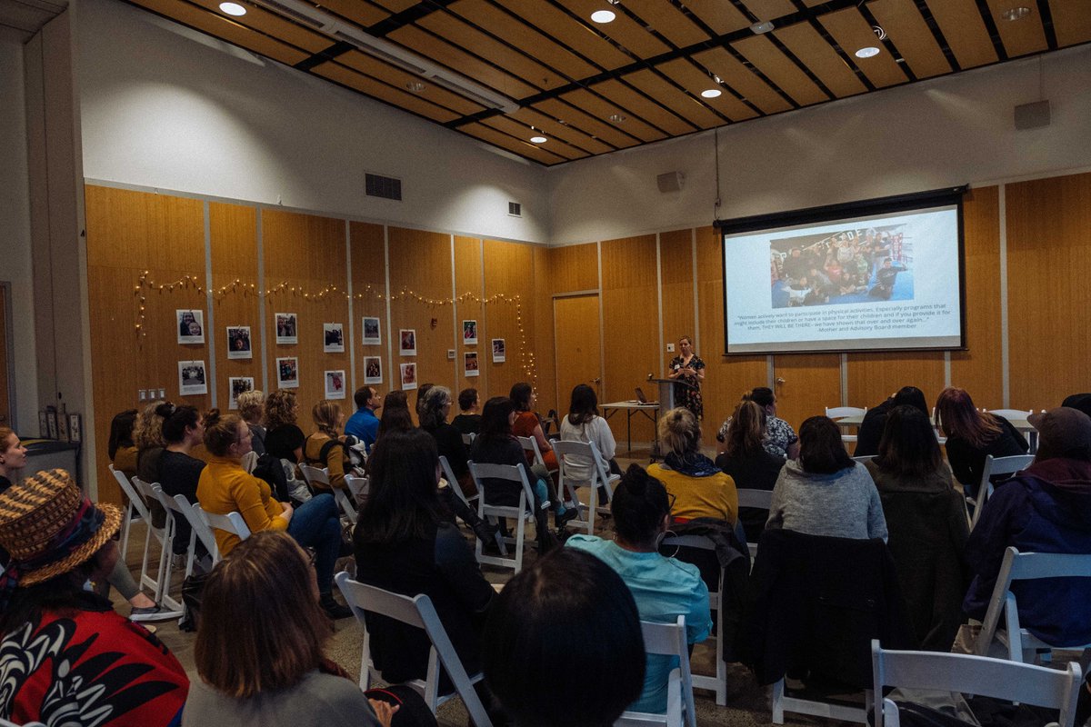 A snapshot from the premiere of 'Taking Steps', a short documentary we developed from concept to creation about mothers in #Vancouver's #DowntownEastside. Film currently not public, but you can watch a few teasers on our Vimeo: vimeo.com/estoria 📸: <a href="/littlebrownfox/">LittleBrownFox</a> #yvr