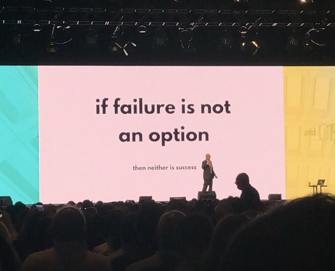 alixambriz's tweet photo. “If failure is not an option, then neither is success.” @SethGodinBlog #atd2019 @Vivayic https://t.co/fuGOnLbEzs
