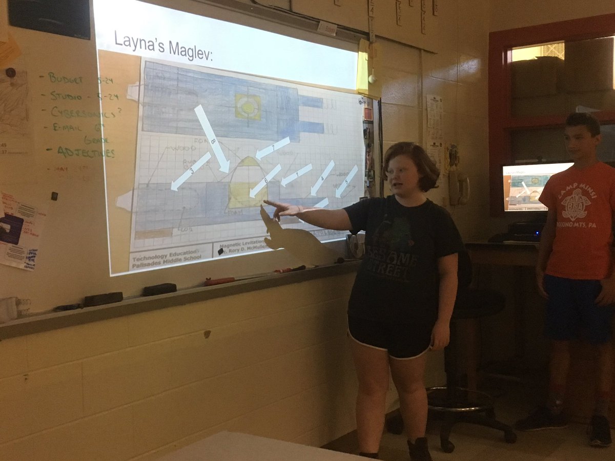 We always start our monthly administrator meetings learning something new from our students. Thank you <a href="/palisdPALMS/">Palisades Middle School (PALMS)</a> students for sharing your maglev design and build process. #palisd