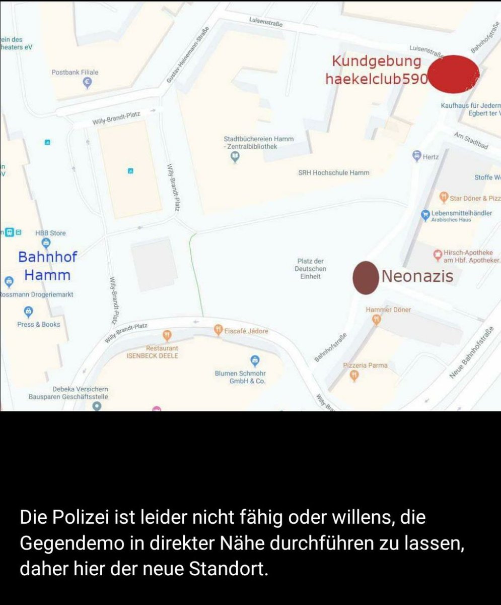 jfshamm's tweet photo. Ganz wichtig: der Demostandort hat sich verlegt!
#ham2105 

Die Kundgebung findet jetzt hier statt: https://t.co/r2lTKDpF7b