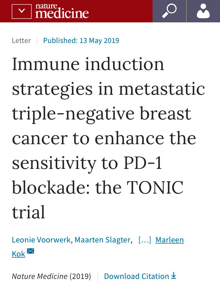demattosarruda's tweet photo. short-term doxorubicin and cisplatin may induce a more favorable tumor microenvironment and increase the likelihood of response to PD-1 blockade in TNBC. @NatureMedicine  #breastcancer https://t.co/7pHmO1jH7n