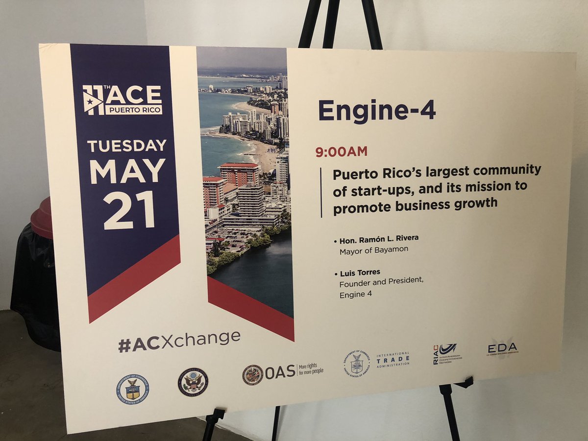 GlorimarRipoll's tweet photo. At day #2 of the “Americas Competitiveness Exchange on Innovation and Entrepreneurship” in Puerto Rico with @Sec_Laboy_DDEC #ACE11 #ACXchange showcasing @engine4cws in Bayamón #innovation @jonadays @ramonluisrivera https://t.co/ePW5aCzR56