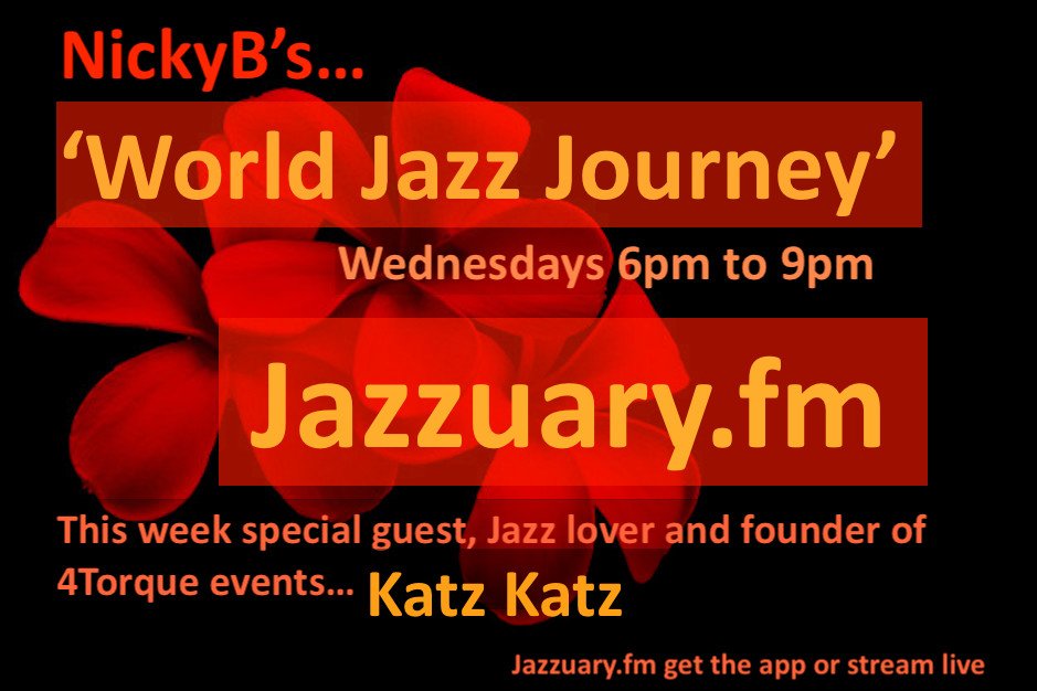 NickyBGlobal's tweet photo. NickyB's #WorldJazzJourney Wednesdays 6pm to 10pm on
@JazzuaryFM - this week's special guest is jazz connoisseur Teboho aka #KatzKatz founder of #4Torque events ...sharing songs significant to his Jazz journey...Stream live or get the App @JazzuaryFM https://t.co/KiAmGmLiVN