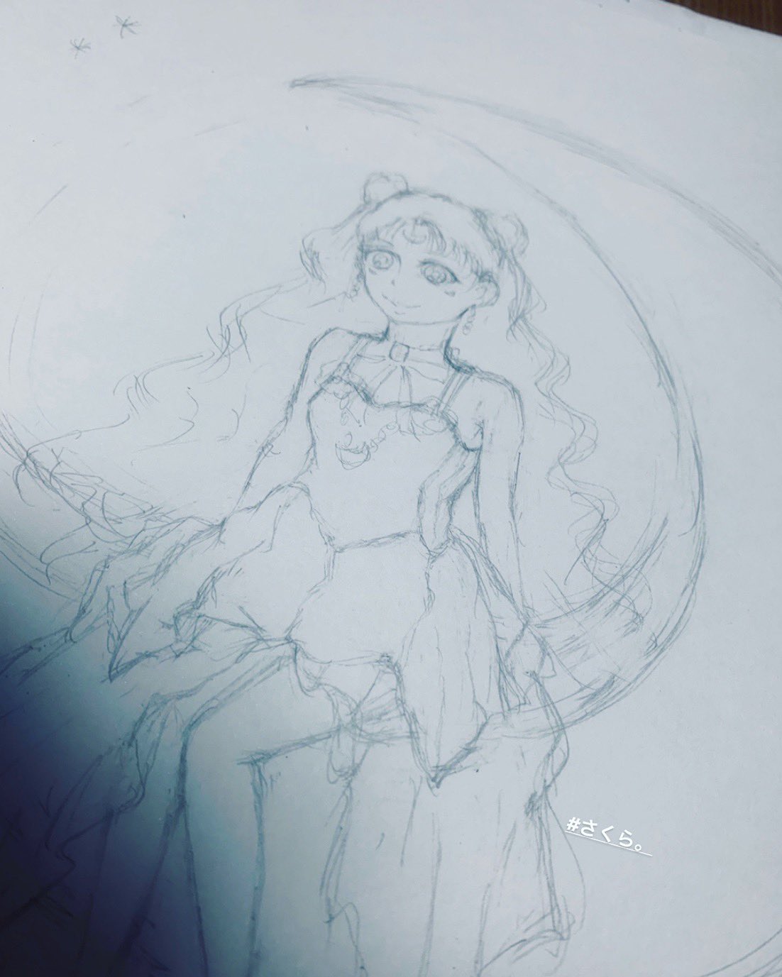 さくら Auf Twitter ルナの下描き セーラームーン 月野うさぎ ルナ セーラー服 イラスト デッサン 美少女戦士セーラームーン 講談社 武内直子 アニメ 漫画 下描き シャーペン 鉛筆 猫 絵描きさんと繋がりたい お絵描き Anime Artwork Moon