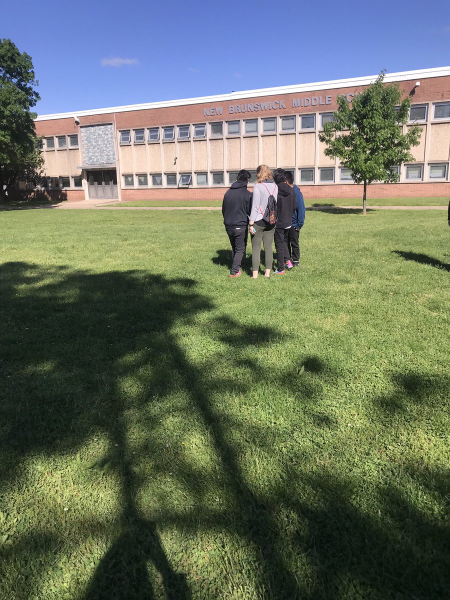 dr_monaghan's tweet photo. @Ms_Galasso’s class #geocaching at @NBMSzebras using analog vs digital signals to navigate finding the #geocacaches at school. Thankful for #NBEF teacher grants making it all possible along with innovative ideas from @nbpschools teachers! #allin4NB #ngss #ngsschat https://t.co/MG4R5OFrK4