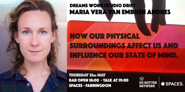 De Ruyter and @Spacesworks present: How to dream, build, &amp; make wonder with Maria Vera van Embden Andres.

Thursday 23 May, during Clerkenwell Design Week, at Spaces Farringdon. #CDW2019 #design

bit.ly/2VEqNTs