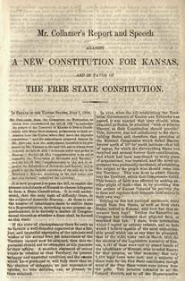 CivilWarOTD's tweet image. Anti-slavery advocates far outnumbered pro-slavery supporters in the territory, and held their own convention in Topeka in late 1855. They produced a new constitution that outlawed slavery and elected an anti-slavery government, with Charles L. Robinson as Territorial Governor.