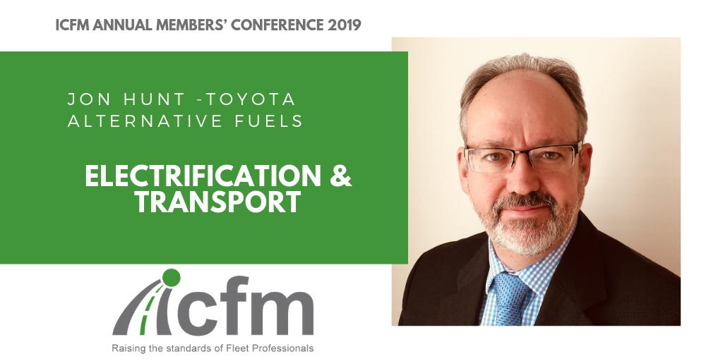 Jon Hunt from Toyota Alternative Fuels is next to discuss Electrification and Transport.