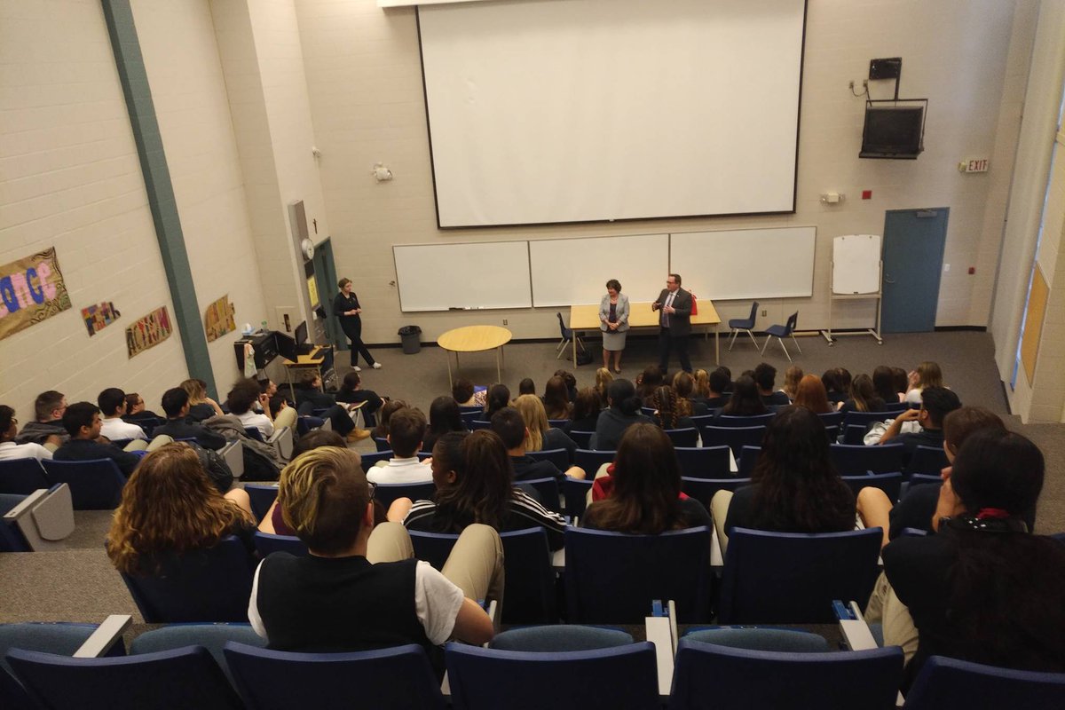 StBenedictCSS's tweet photo. Today we welcome Mayor @Kathryn_McGarry and MP @_BryanMay who are here today to talk to students about democracy and voting awareness--something we often take for granted but should realize that it is their voice; in some places in the world it is not a right. #SBCSSProud… https://t.co/yxm9fDvx0D