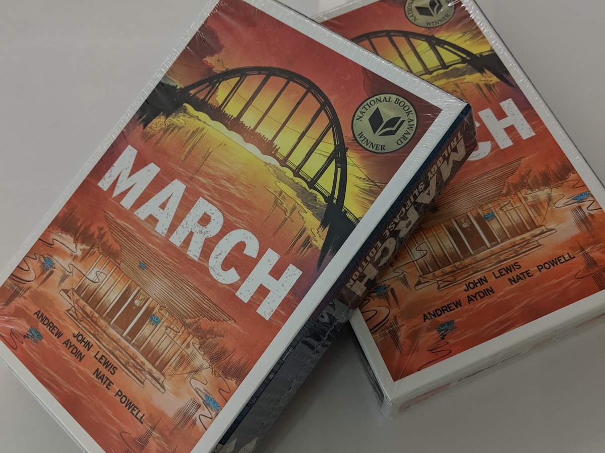 MrStroeverTFMS's tweet photo. The story of Congressman John Lewis during the March on Washington. Amazing auto-biographical graphic novel. #tfspantherpride #graphicnovel  #graphicnovellibrary #lovetoread @IDWPublishing https://t.co/RlRSRCFs9u