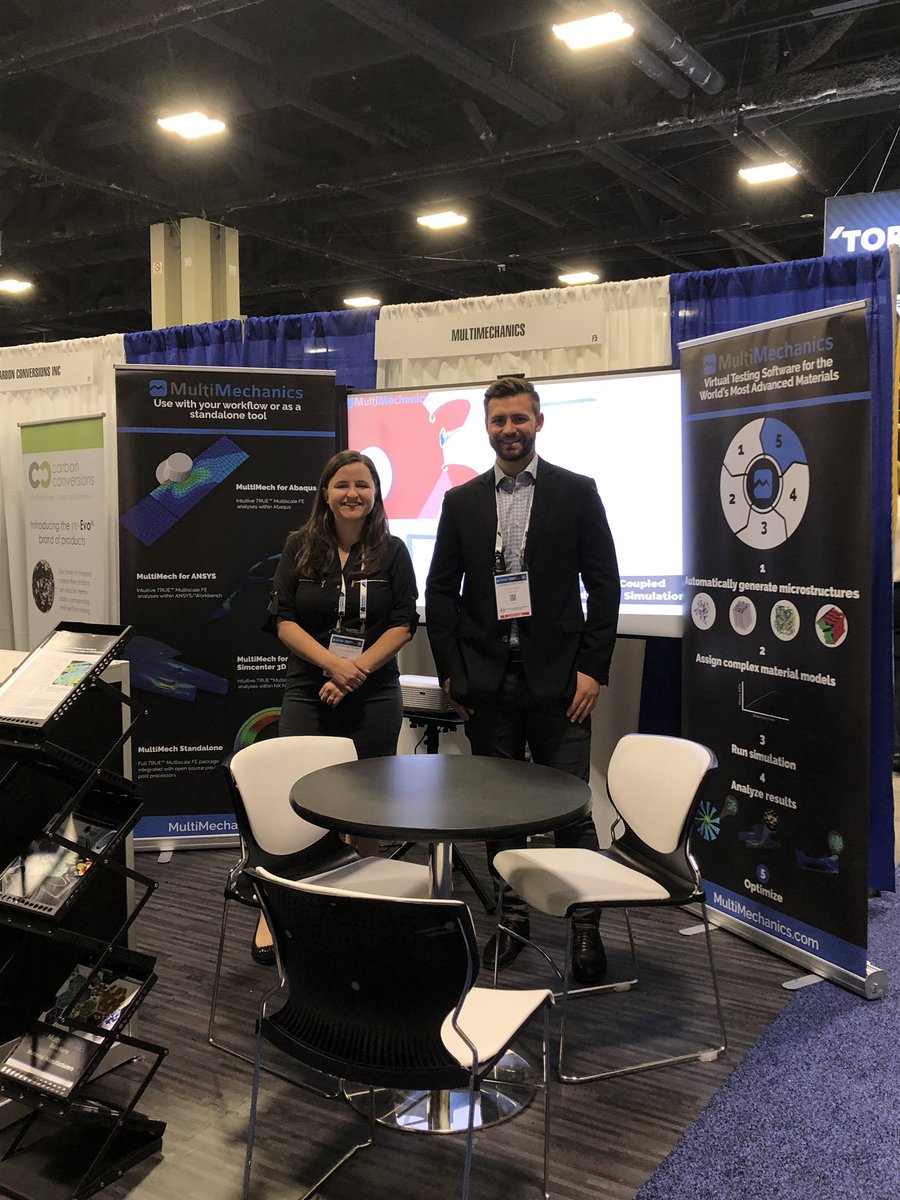 MultiMechanics's tweet photo. Visit MultiMechanics at #sampe2019! Stop by booth F5 to learn how to use TRUE Multiscale technology to dramatically reduce the time and cost to develop and certify new #materials. 

#sampe19 #sampe #sampecharlotte #simulationsoftware https://t.co/ha6zriVNnz