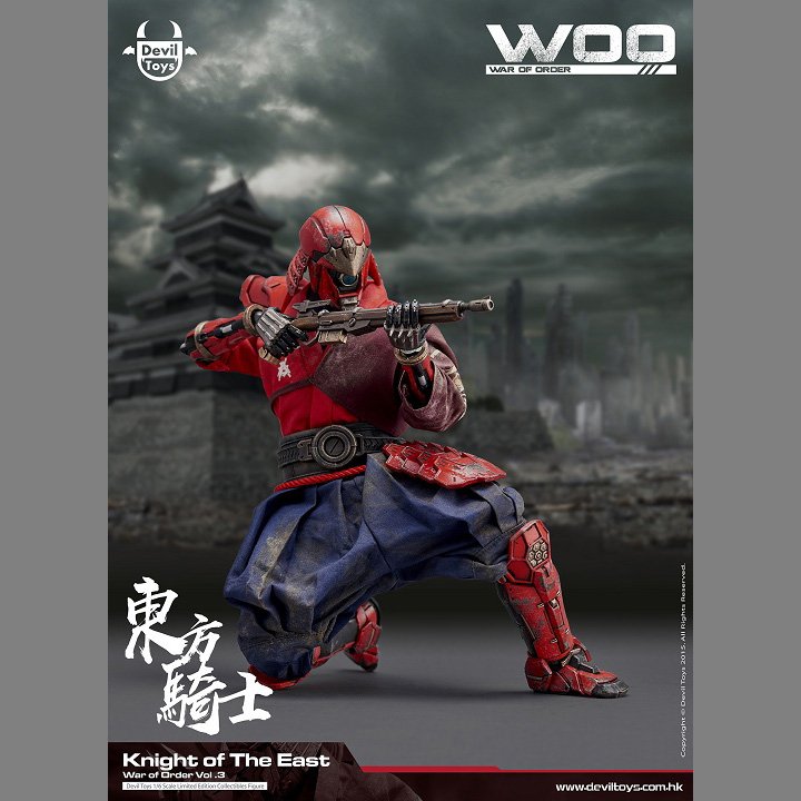 SPIDERWEB_JP's tweet photo. 【WOO 第3弾!!】War of Order1/6シリーズに久々の新作。「ナイトオブイースト」登場!!ヘッド交換で、鉄砲侍や忍者を彷彿させるイメージにチェンジ。戦闘ドロイドか?サイボーグか?謎の新キャラ。6/5ご予約〆切。https://t.co/LAvGlLtElS #woo #WarofOrder https://t.co/k3lw9SeWho