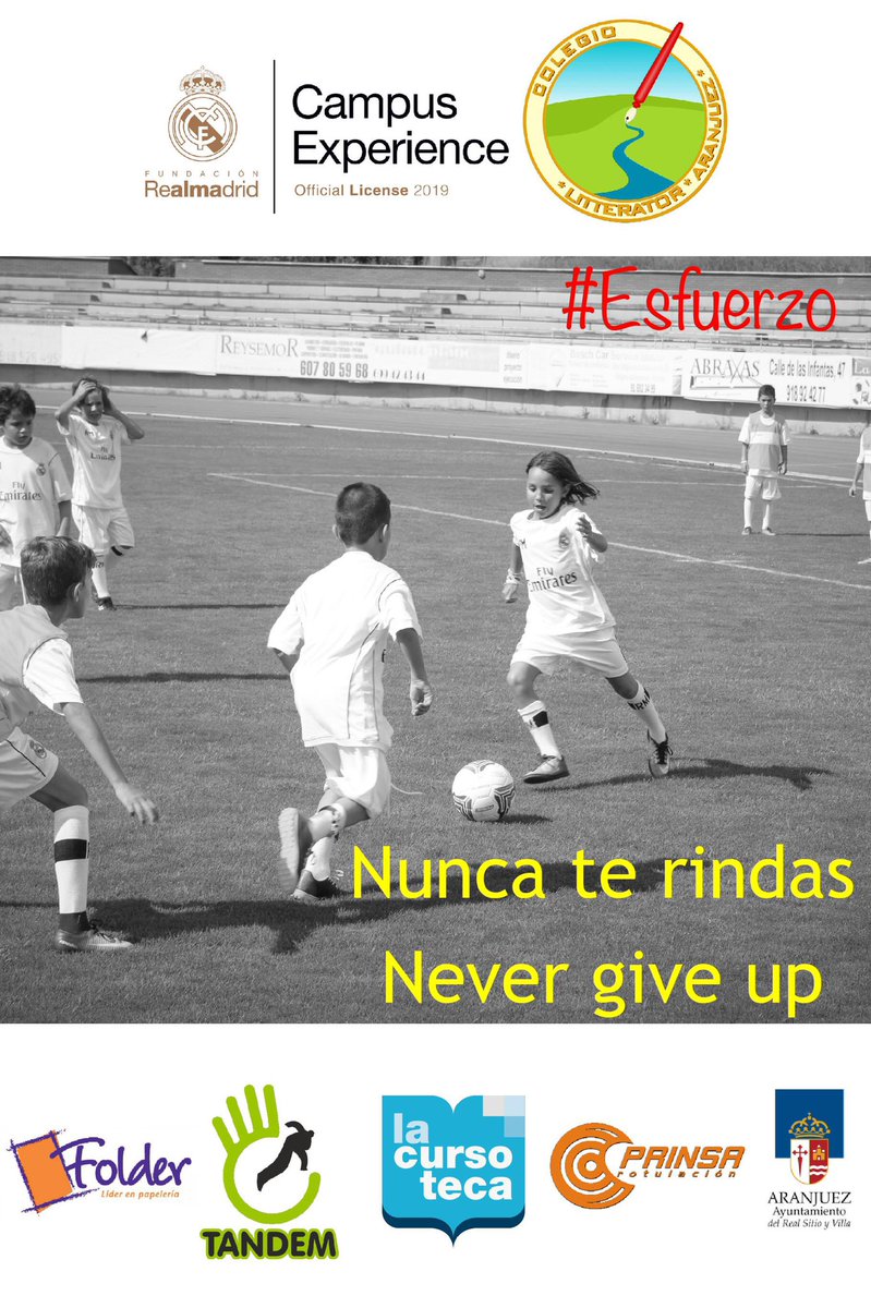 colelitterator's tweet photo. ESFUERZO!!!
Uno de los 5 valores que trabajarán en el @Experience_Camp de la @Fun_Realmadrid
APÚNTATE!!!!
https://t.co/Fsp7tHOwlM
Más info llamando a:
669 06 16 73
@LACURSOTECAOFI @tandemactivo @Ayto_Aranjuez #Prinsa #Folder https://t.co/rbM77NYI6T