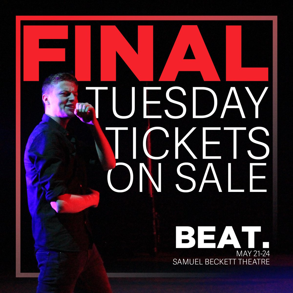 beatfullstop's tweet photo. 20 EXTRA tickets were just added for tonight's opening night performance! Don't miss this electric production.

Book now: https://t.co/1ocAaVNWa5 https://t.co/dTsS0w6l6i