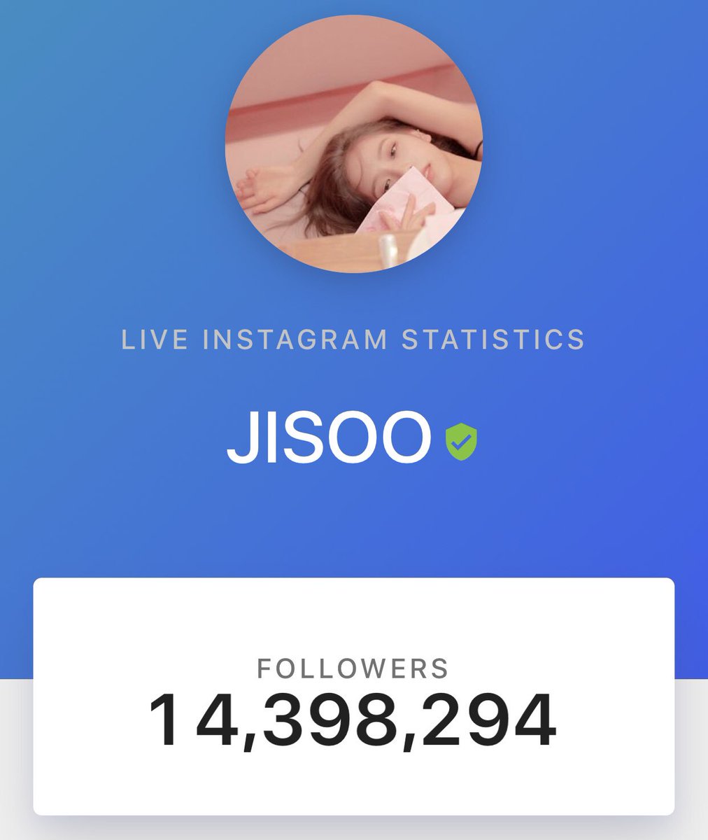 jisoochartdata's tweet photo. sooyaaa__ | Instagram 

14,398,924 followers 

#BLACKPINK #JISOO @ygofficialblink https://t.co/HaVV23RVvO
