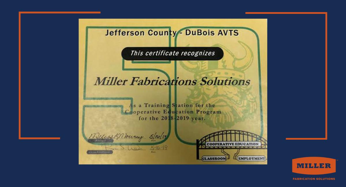MillerFabSol's tweet photo. #CooperativeEducation fused with solid classroom training is the basis for a successful #employment #career. Thumbs 👍  to our #JeffTech #coops! #WeldLife #ComeWeldWithUs #WeAreHiring #MillerFabricationSolutions #manufacturingjobs #JeffersonCountyPA #jobhunt #internship #jobhunt https://t.co/3RFjuCoupL