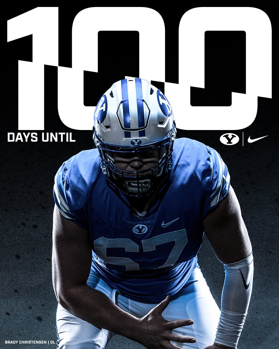 Brady_BYU's tweet photo. 100 DAYS TILL KICKOFF!!

#BYUFOOTBALL #GoCougs https://t.co/50C5edU9lF