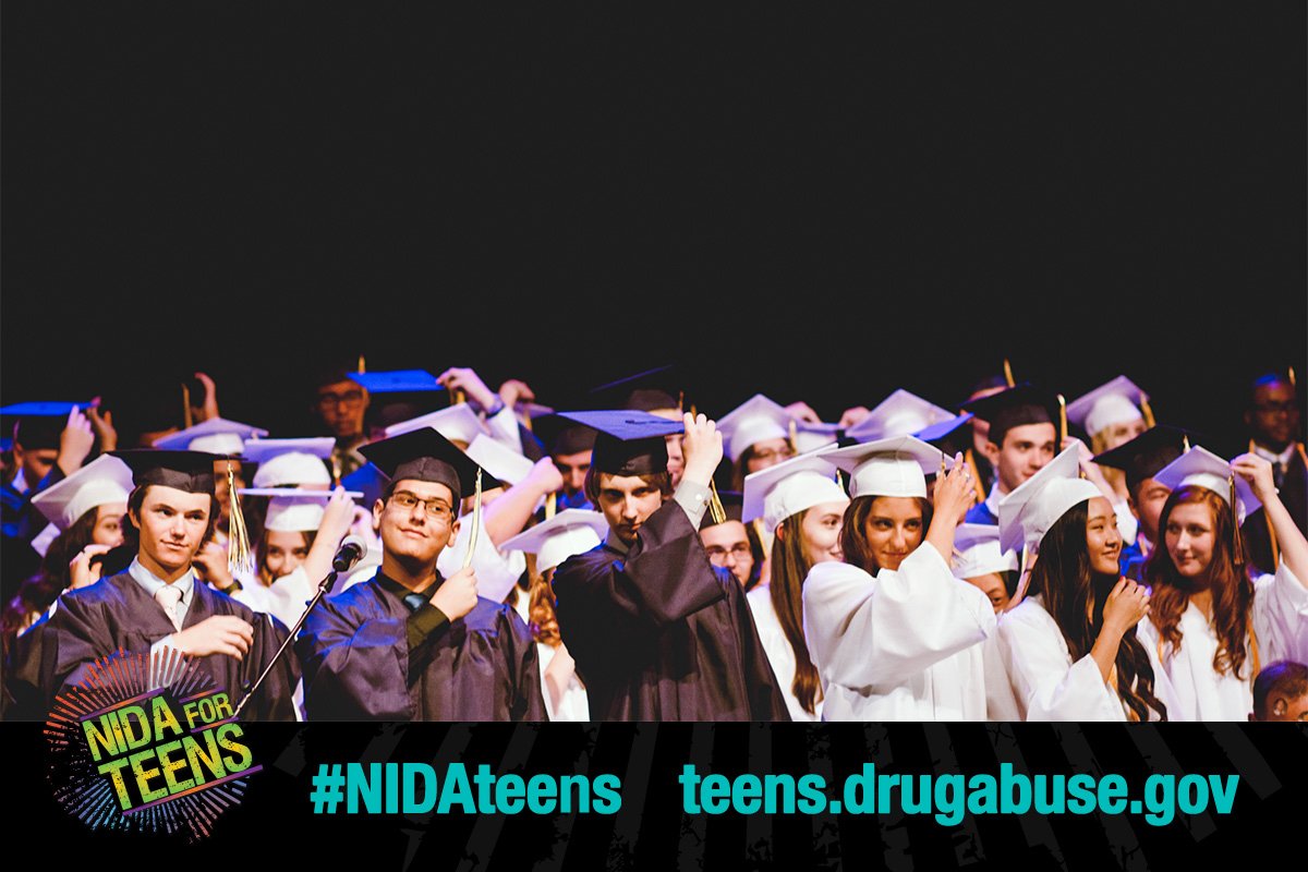 Congratulations to the graduating class of 2019! Don’t let misuse of prescription drugs wreck your plans for celebrating. Remember--more people die from overdoses of prescription opioids than from any other drug. teens.drugabuse.gov/drug-facts/pre… 
#NIDAteens