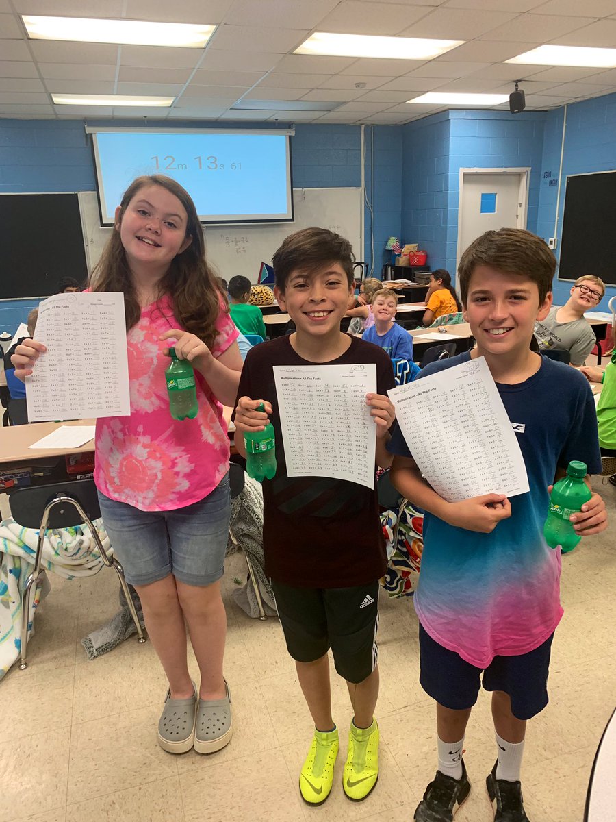 howelkm's tweet photo. Took a note out of @SusanLoveless23 book and decided to practice some math facts but with a timed up approach. Instead of setting a timer and saying quick hurry, go! I set a stopwatch and as the students finished they wrote down their time! #timedup https://t.co/RlVerUvKtX