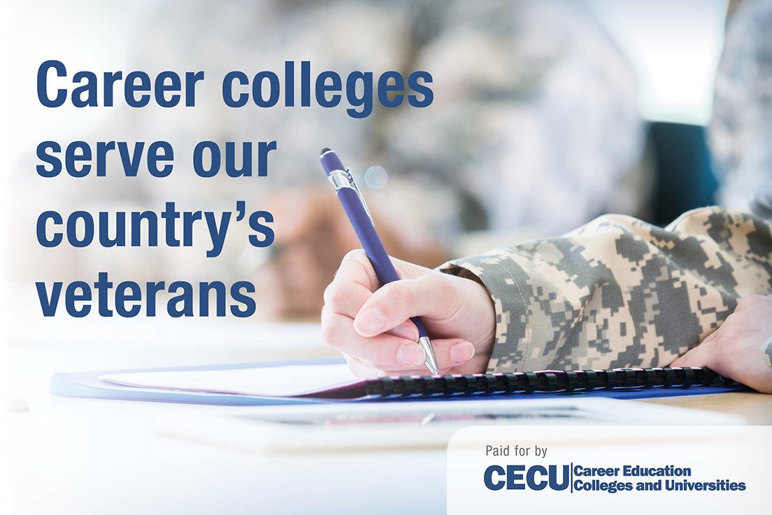 CECUedu's tweet photo. The nation’s postsecondary career colleges and universities are proud to serve our nation’s #veterans providing the best possible bridge from military service to the professional career of their choice. #VetsFlyIn #HigherEd https://t.co/h1J5d6jtIR https://t.co/GcBmQn3obu