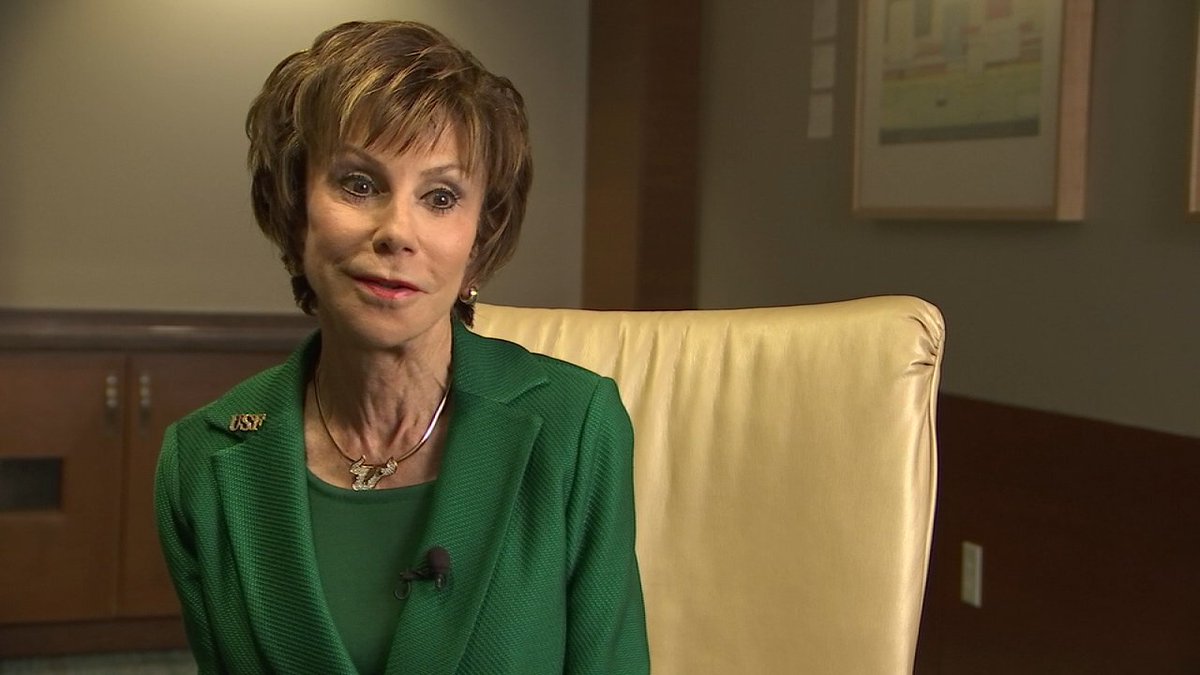 USFHealth's tweet image. What will #USFSystem President Dr. Judy Genshaft remember the most about USF? Learn what it is from @FOX13News: bit.ly/2QhwZQ7 #GoBulls