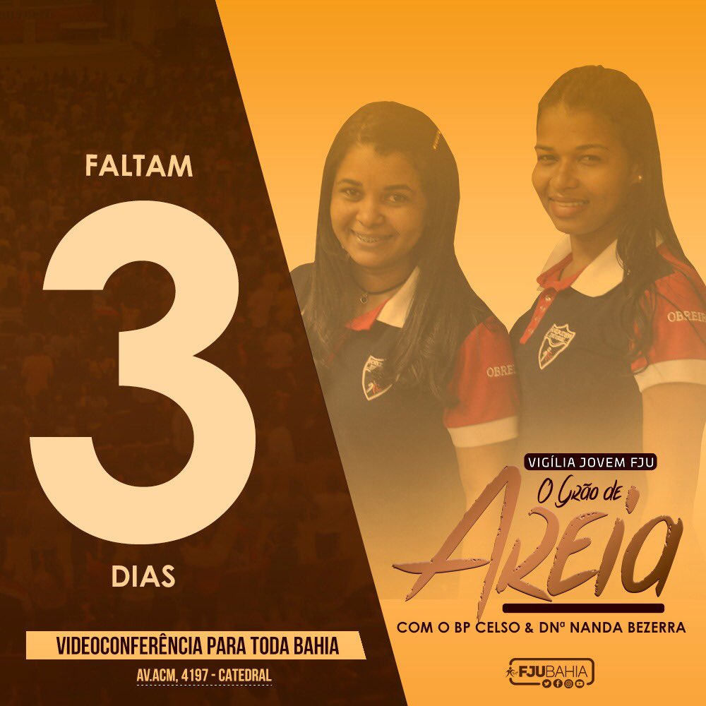 fjuvconquistaba's tweet photo. Já estamos em contagem regressiva! Se liga na madrugada que mudará a sua vida! 🙌🏻🙇‍♂️📖 #FjuBa #Grãodeareia https://t.co/8cVmeNIQ1H
