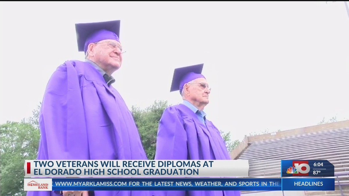 KARK4News's tweet photo. Two veterans will receive high school diplomas at El Dorado High School graduation https://t.co/qTfGHYxCot #ARNews https://t.co/sLAh86CqL6