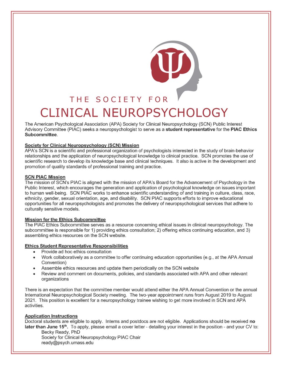 Society for Clinical Neuropsychology tweet media