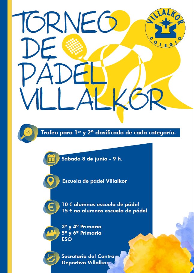 🎾Torneo de la Escuela de pádel en nuestro Centro Deportivo. Apunta a tus hijos. Desde 3º de Primaria hasta ESO. Consulta en la secretaría del Centro Deportivo. 
.<a href="/cdvillalkor/">CD.Villalkor</a> <a href="/AlcorconDeporte/">Concejalía de Deportes de Alcorcón</a> #Deporte #valores #pádel #torneo