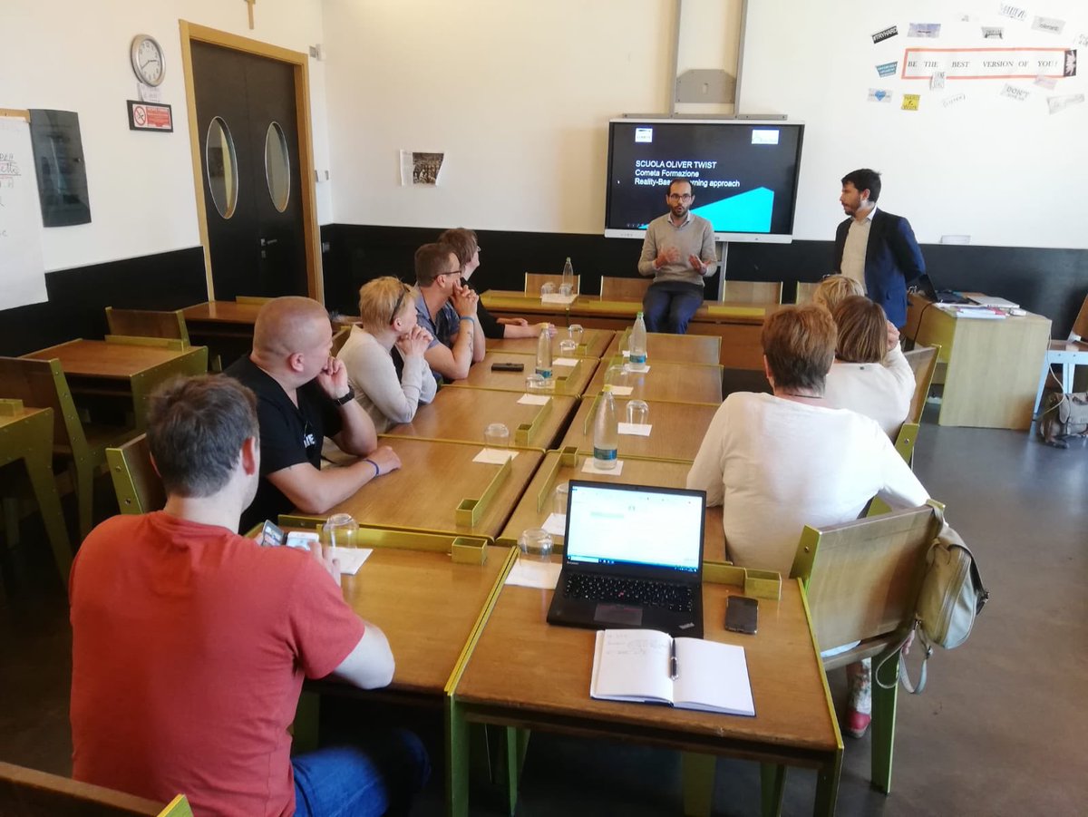 AmiciDiCometa's tweet photo. #StudyVisit from @axxell_finland #day1 discovering our #SchoolEnterprise model &amp; #RealityBasedLearning approach with @f_fornasieri #CometaResearch #DropInCometa https://t.co/IEBSTs96n4
