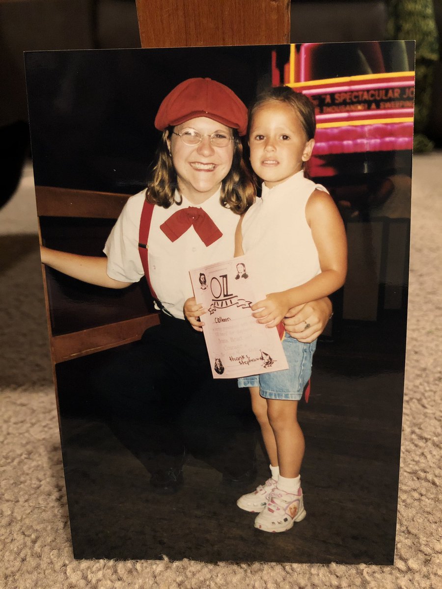 collbuckley's tweet photo. @WaltDisneyWorld  when I went to Disney World at 5/6 years old I rode The Great Movie Ride so many times in a row almost every day we stayed. I would purposefully wait for Stephanie’s ride because she was my favorite! I found this picture the other night and wanted to share! https://t.co/olimhpF1Eo