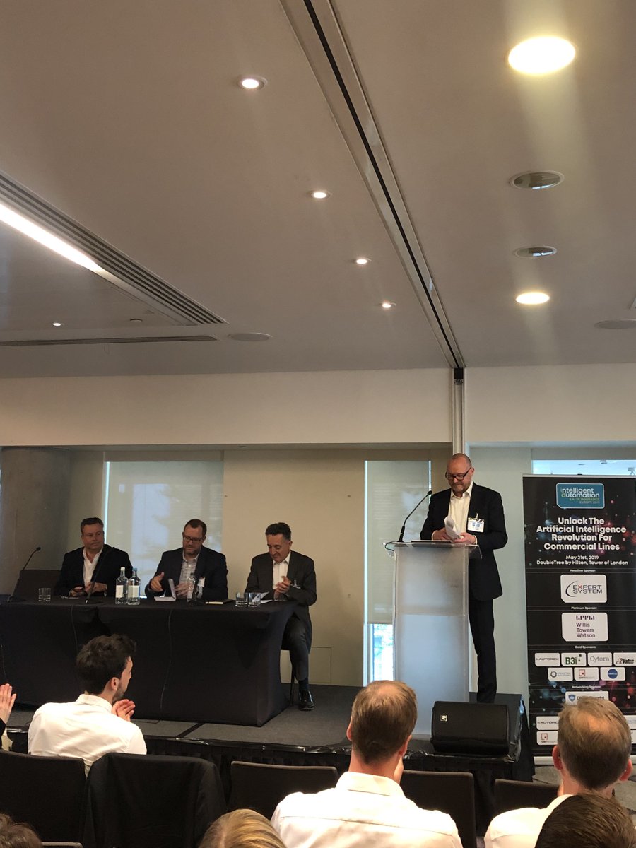 intelligentins's tweet photo. Our delegates are still powering on into the afternoon! Speaking on Data Driven Strategies we now have Iain Wilcox, CEO at #GWTInsight, Steve Walden, Director at @AXA_XL, Laurence King, Director London Markets at @CT_InsureTech & Simon rawlinson, Partner at @ArcadisUK #IAEurope19 https://t.co/WTw7weU7dV