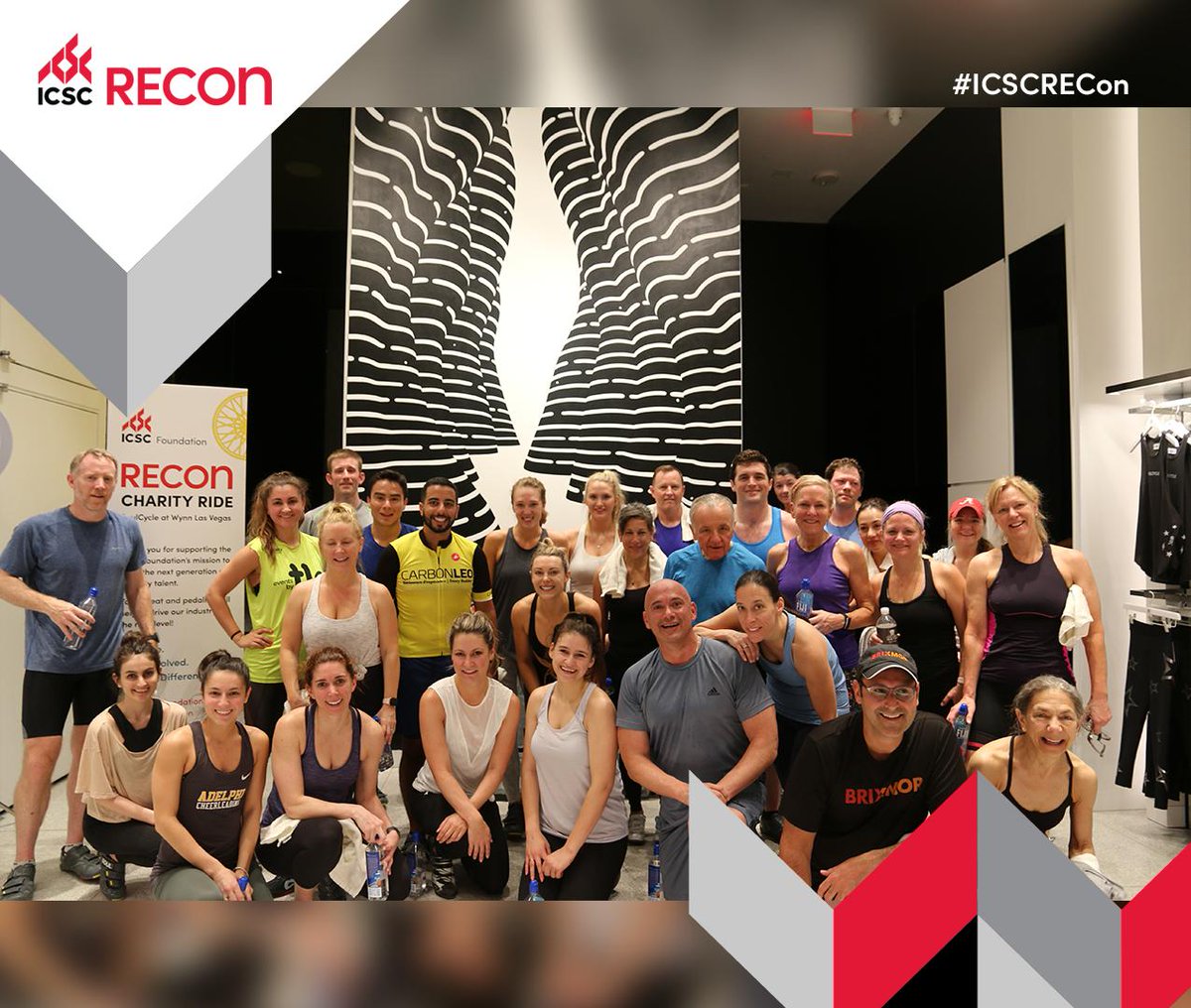 ICSC's tweet photo. The #ICSCFoundation x @SoulCycle Charity Ride was a great way to start the second day of deal making at #ICSCRECon. Thank you to our members and friends for clipping in to help raise money for the new Talent Incubator Project. https://t.co/8y5YkwYbZy https://t.co/c5x879fIGB