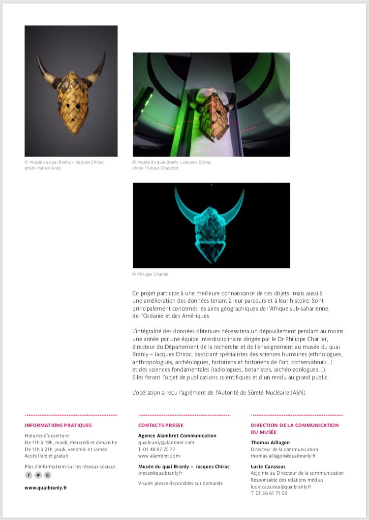 doctroptard's tweet photo. Première mondiale : le @quaibranly a réalisé sur place une série d’examens scientifiques sur 150 œuvres de ses collections grâce à un scanner médical portatif @SamsungFR https://t.co/FRLhBl65dP