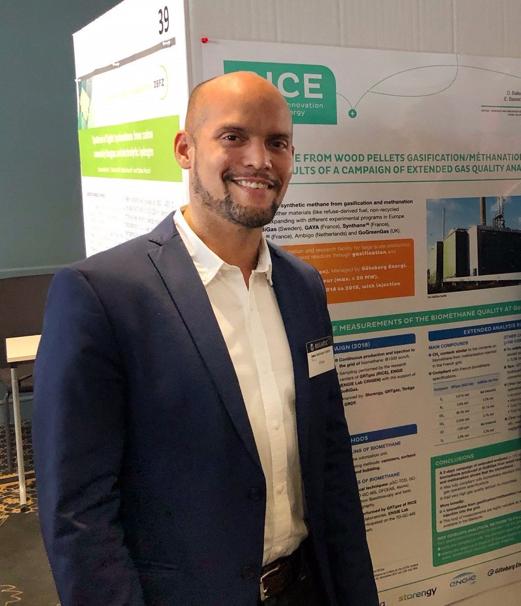 NaTran_RI's tweet photo. "Screening analysis of Gobigas's #biomethane from wood pellets obtained through #gasification &amp; #methanation shows a high quality #gas compliant with international standards. This measurements are highly valuable as few data are available" @BallestasDairo #REGATEC https://t.co/ImBIm2soYa