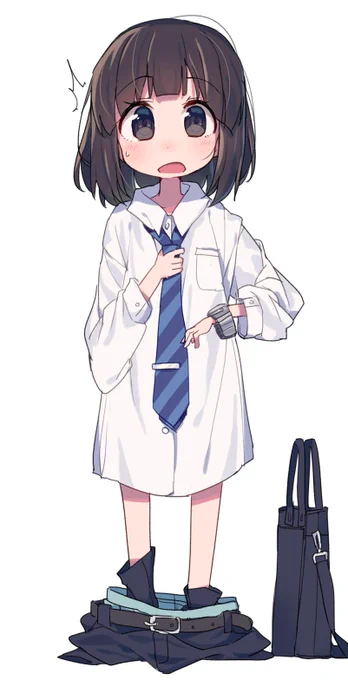 いつも通り朝の身支度してたら突然幼女になってしまったサラリーマンを描きました。 