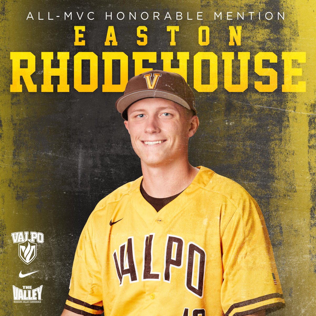 ValpoBaseball's tweet photo. The team leader in ERA, Easton Rhodehouse (@erhodey10) has received All-MVC Honorable Mention recognition. 

Story ➡️ https://t.co/e6YWqVStzd

#GoValpo | #MVCBaseball https://t.co/IJQP2QSlzK