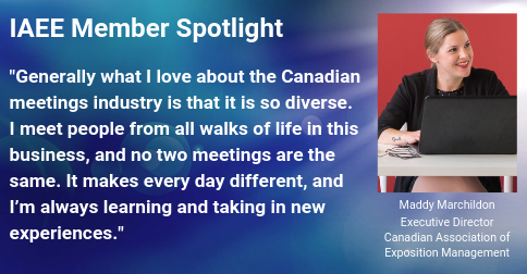 IAEE_HQ's tweet photo. Read this week's IAEE Member Spotlight on @maddymarch of @caemevents! https://t.co/dxHBIVAiYT https://t.co/cUptD341JP