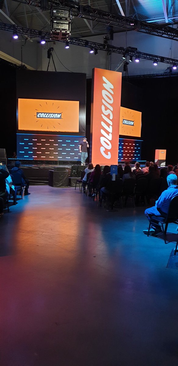 joshholmes's tweet photo. .@aspleenic kicking things off on the #FullSTK stage at #CollisionConf. I talk right after lunch. https://t.co/P1Wpc9KvnS