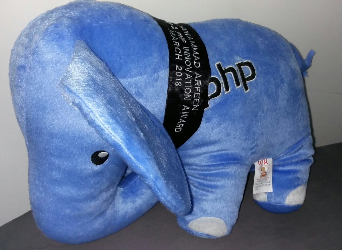 arfeen77's tweet image. Thanks @phpclasses for sending me this mascot as 2nd Prize of Innovation award March 2018.
#PHP #PHPClasses 
@manuellemos