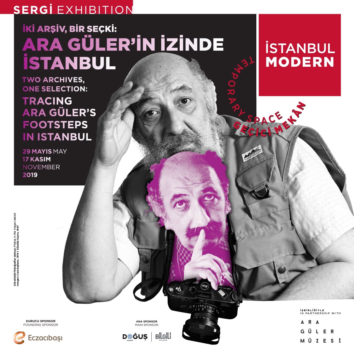 İstanbul Modern Fotoğraf Galerisi'nin Ara Güler Müzesi işbirliğiyle hazırladığı “İki Arşiv, Bir Seçki: Ara Güler’in İzinde İstanbul” adlı sergi 29 Mayıs'ta açılıyor. Sergide Ara Güler’in gözünden 1950’lerden itibaren İstanbul’un yaşadığı değişimin izi sürülüyor.