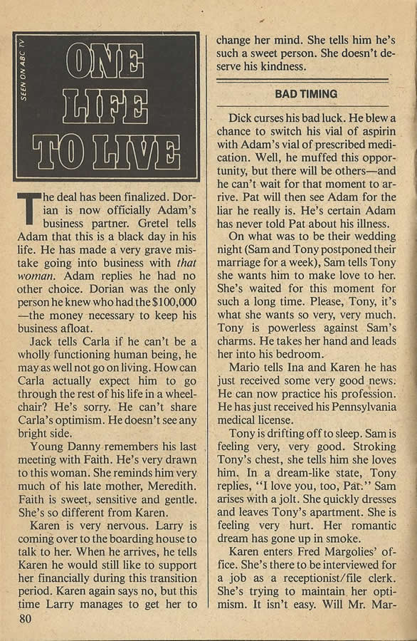 ClassicSOD's tweet photo. #OneLifeToLive  #OLTL 
SOD Synopsis (Pt.1)
7.24.79
https://t.co/k4MkFYCzyk https://t.co/5ZdYoKo82z