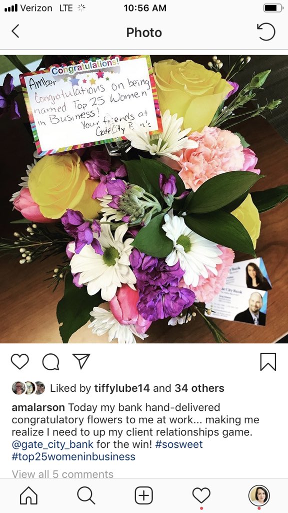 AmberLarson's tweet image. My favorite example of a peak moment used on me was when my bank hand delivered me flowers as congratulations for winning an award. #CXps2019