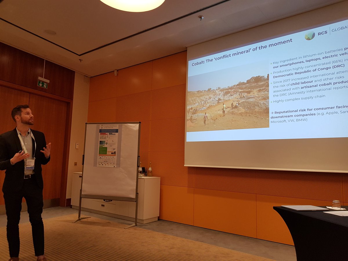 Talking cobalt ... Illustrating the highly complex supply chains and reputational risk for companies. Ferdinand Maubrey, RCS Global Group, speaking <a href="/FORAM_project/">FORAM Project</a> #RMSummit2019 session today. <a href="/WRFSwitzerland/">World Resources Forum</a>