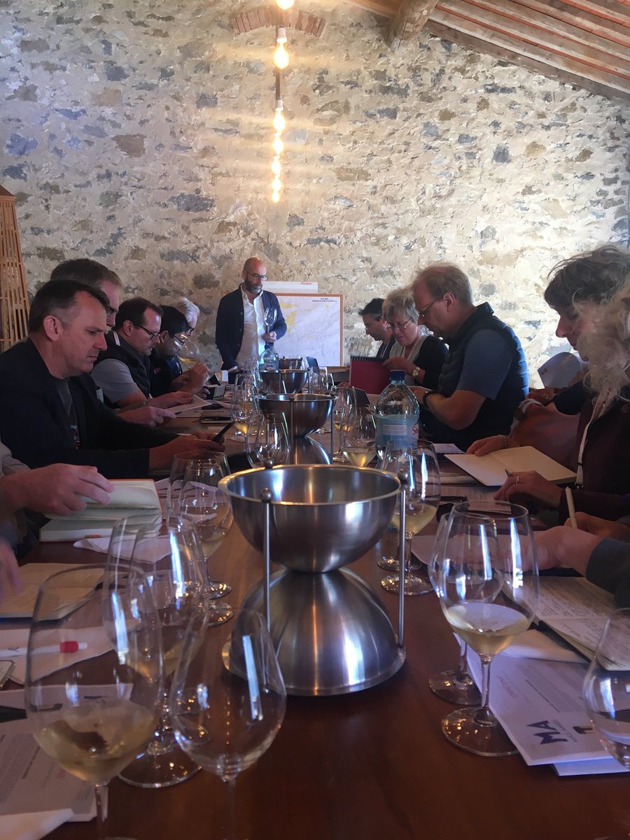 mastersofwine's tweet photo. MWs visited #MasAmiel in Maury this morning and tasted aromatically charming wines made from many different soil combinations, such as highly decomposed calcoschist soil #mastersofwine #mwroussillontrip @Vins_Roussillon https://t.co/V2GkxgbRc8