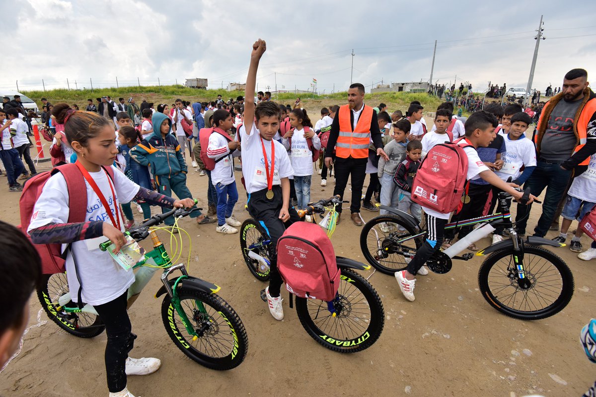 UNMAS's tweet photo. #Throwback to the time #UNMAS, sponsored by the Government of #Japan, hosted a “Safe Run” for displaced #children at the #Debaga IDP camp. Check it out! (https://t.co/sL8ov0jka8) https://t.co/ueCKvJjFgt
