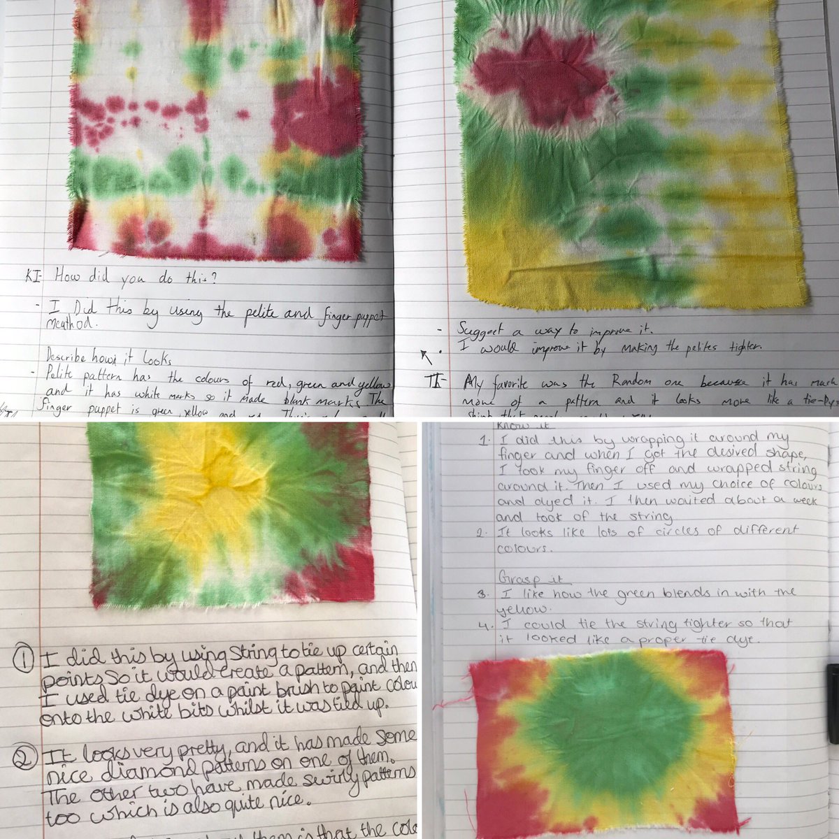BDBTextiles's tweet image. Year 7s have done a great job analysing their Tie Dye samples this afternoon! #ProudOfBDB @BDBSchool