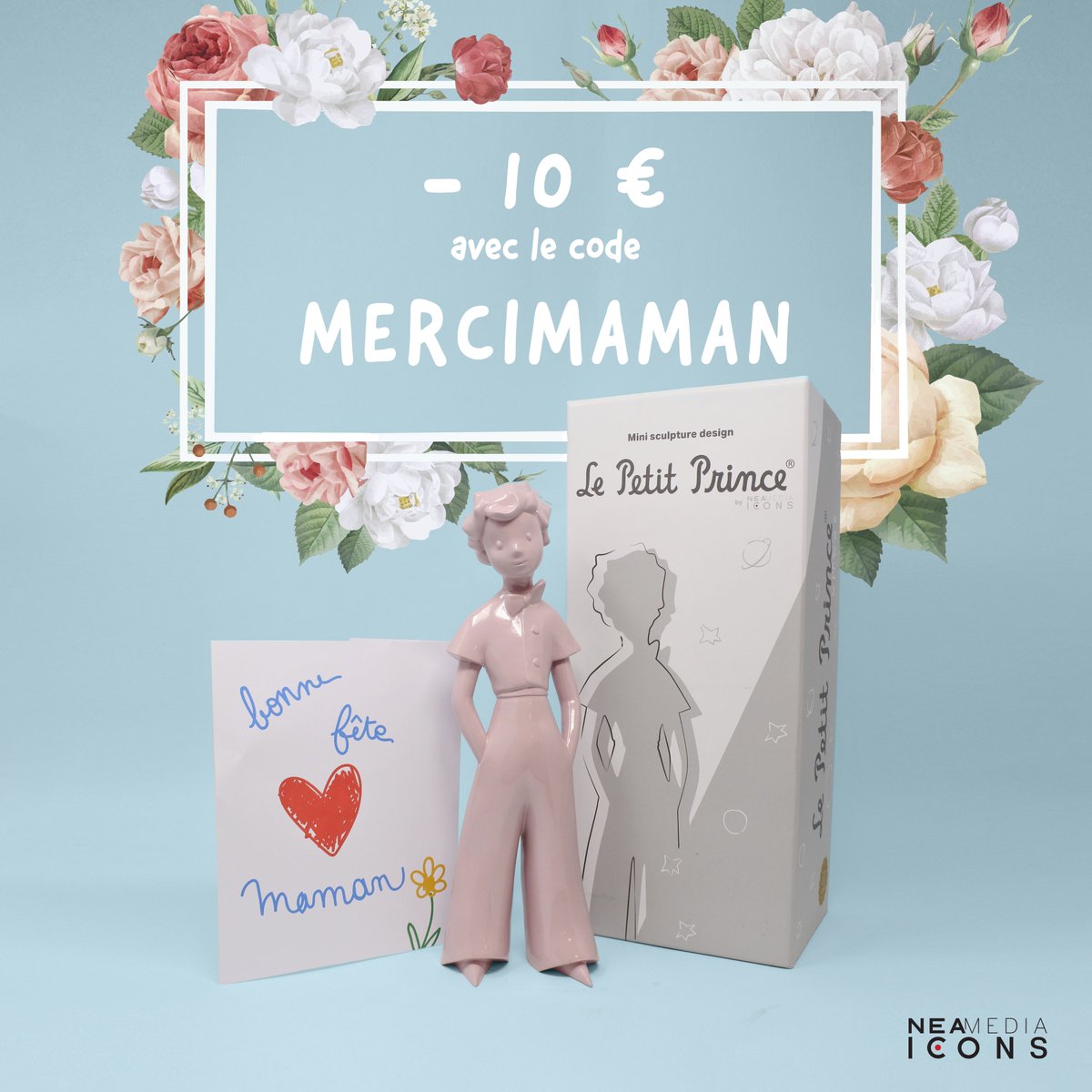 neamediaicons's tweet photo. A la recherche du cadeau idéal pour la #FETEDESMERES ? 
10€ OFFERTS sur la statue Le Petit Prince avec le code MERCIMAMAN ! Pour en profiter ⤵️
https://t.co/er4XrOwPvB https://t.co/ecXkbTDcd0
