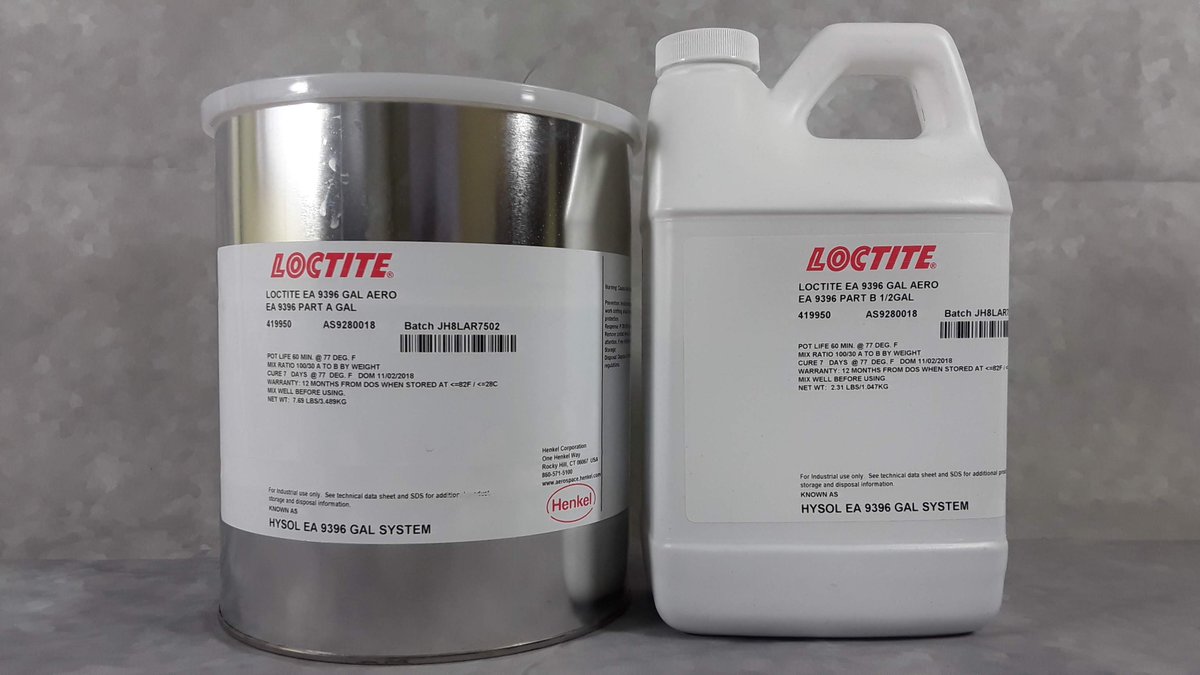 GracoSupplyCo's tweet photo. Need a low viscosity paste adhesive for your metal, honeycomb bonding and repair?  #Loctite EA 9396 Aero aka #Hysol EA 9396.  Excellent high temperature strength, room temperature cure, and ideal for #repair applications, including #laminating, injection, and #coating. https://t.co/Xn8yGuHKID